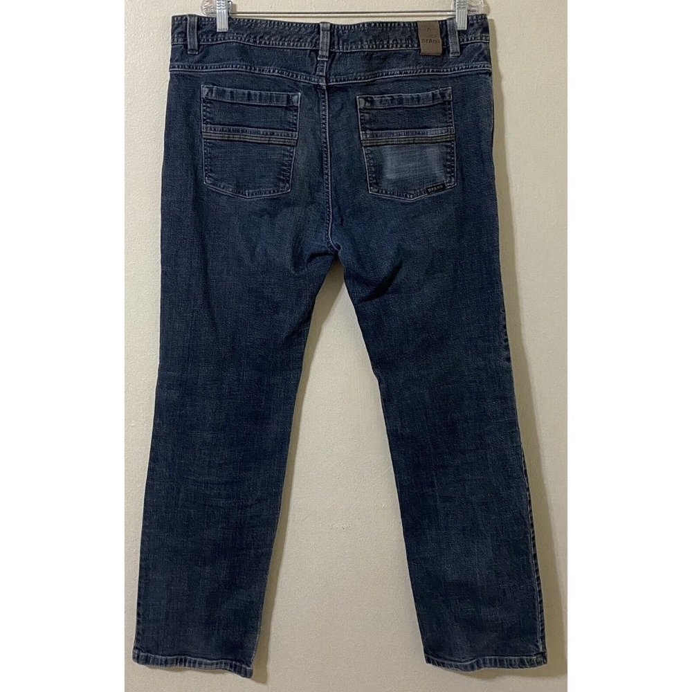 PrAna Men's Size 38 Blue Denim Casual Hiking Jeans 38" x 31" Born In Experience - Picture 4 of 9